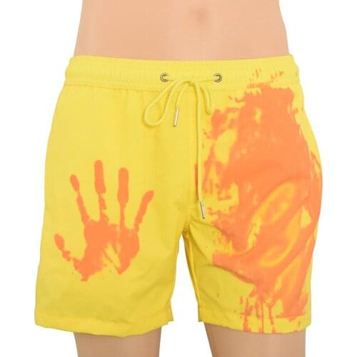 Mens Clothing Beach Surf Shorts High Quality Temperature Sensitive Color Changing Beach Pants Swimming Trunks