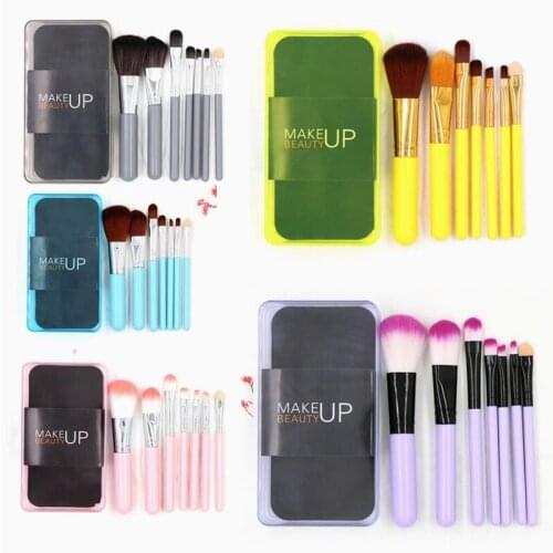 7Pcs Makeup Brush Set High Quality Foundation Powder Eyeshadow Brush with Plastic Boxed Cosmetic Beauty Tool Kit