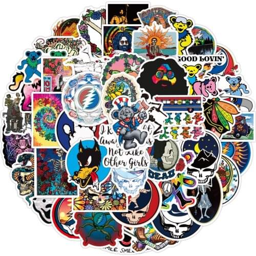 10/50PCS Rock Music Cool Grateful Dead Stickers DIY Car Bike Travel Luggage Phone Laptop Waterproof Classic Toy Decal Sticker