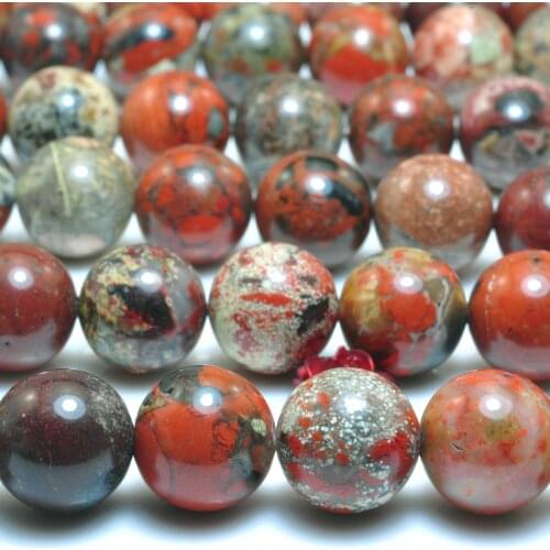 Natural Red Brecciated Jasper Smooth Round Loose Beads Wholesale Gemstones Semi Precious Stones Bracelet Necklace Jewelry Making