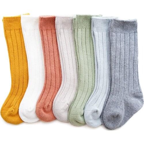 Non Slip Baby Socks 1Pair Stripe Knee High Long Cotton Socks For Babies Boys And Girls Unisex Children Over The Calf Warmer