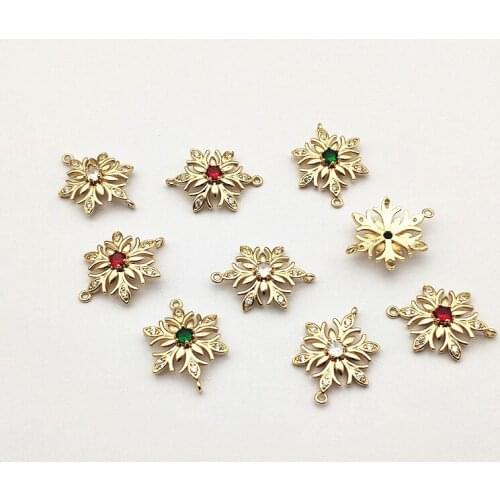 New arrival! 25x18mm 50PCS Crystal/Cubic Zirconia Flower Connector for Hand Made Earrings DIY parts,Jewelry Findings & Component