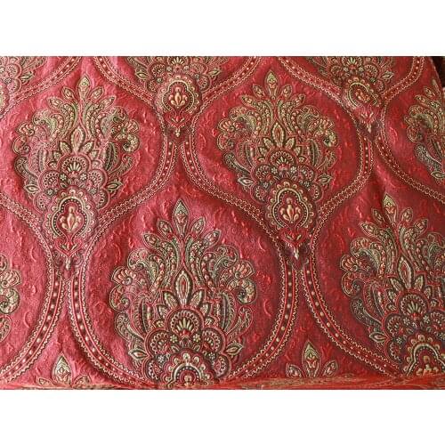 Polyester metallic yarn Brocade Fabric Jacquard Garments Thick Upholstery Fabric By Yard