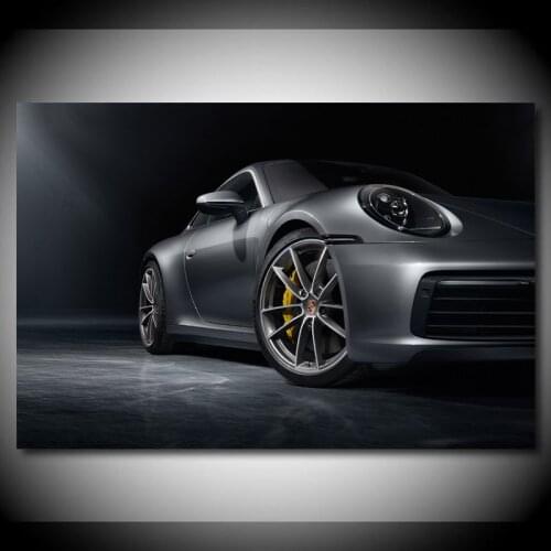 Vehicle Posters and Prints Porsches 911 Carrera S 2019 Black Car Canvas Paintings Modern Wall Art Picture for Living Room Decor