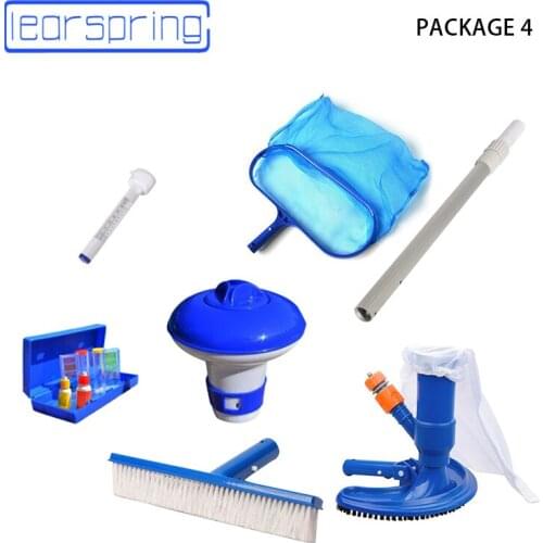 1 lots package Vacuum Cleaner with Brush Swimming Pool cleaning and suction tool Pool Accessories skimmer Automatic Dispenser