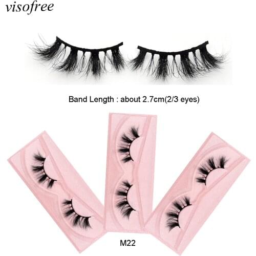 Visofree 3D Mink 1 pair Eyelashes New Arrival 100% Cruelty free Cross Lashes Natural Handmade False Eyelashes Beauty Makeup M22