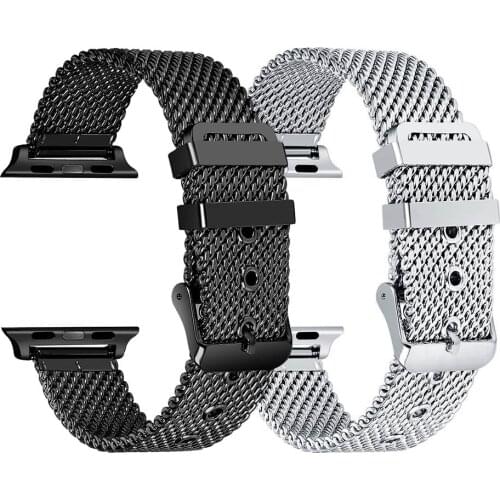 Luxury Stainless Steel Strap for Apple Watch Band 42mm/38mm/44mm/40 Black Silver Bracelet Watchband for iWatch 4/3/2 Metal Belt