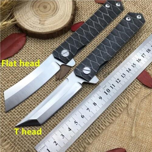 Folding Knife D2 Blade Stone Wash Steel Handle Hunting Military Knife Tactical EDC Tool Steel