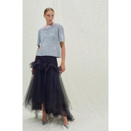 Modest High Low Black Tulle Skirts Women High Fashion Custom Made Long Tulle Skirt Color Size Free Female Bottom