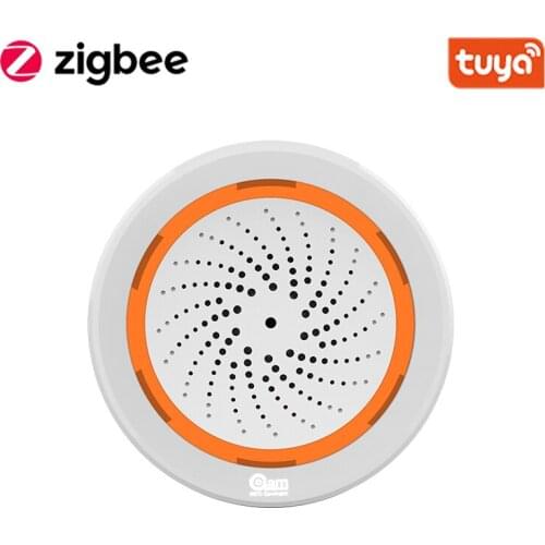 Tuya Zigbee 3.0 Smart Siren Alarm Sensor With Temperature And Humidity Sensor Remote Control Battery-Powered Or USB Charging