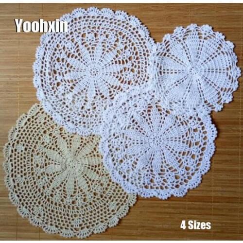 Modern Cotton Crochet Doilies Lot Table Cup Mat Pad Decor Placemat Coffee Drink Coasters Set Christmas Table Napkins For Home