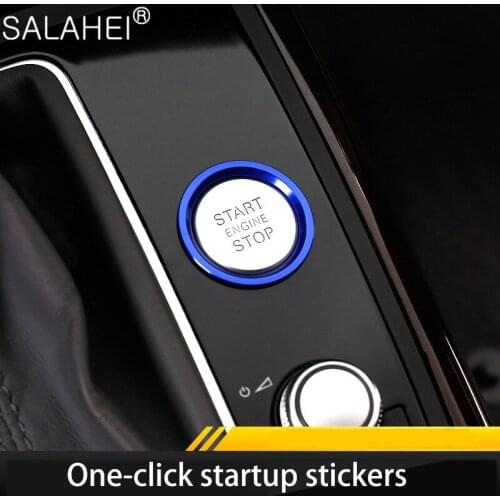 Car Styling Sticker Accessories Ring Auto Engine Start Stop Button Cover Case For Audi A6 B8 A6L Q5 8R A4 C7 B9 A7 BT 2018