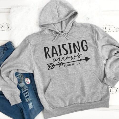 Raising Arrows Christian Hoodie new arrival spring autumn long sleeve cotton casual women unisex vintage slogan pullover outfit