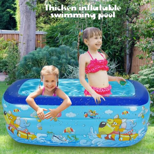 Thickening Inflatable Swimming Pool Family Summer Outdoor Backyard Water Play Pool Bathtub for 1-3 Kids Children 51x35x22inch