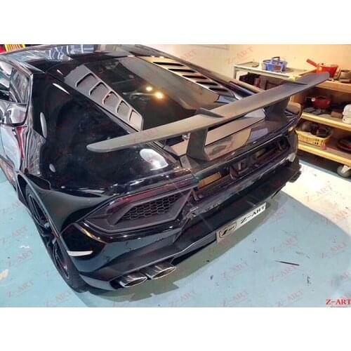 Z-ART performance carbon fiber rear spoiler for Lamborghini Huracan carbon fiber rear wing + deck lid for Lamboghini LP610 LP580