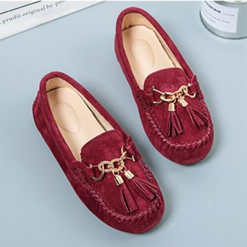 2021 New 100% Genuine Leather Women Shoes Women Flats Spring Flat moccasins Woman Casual Shoes Size 35-42