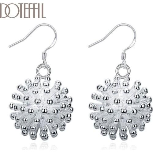 DOTEFFIL 925 Sterling Silver Fireworks Earrings High Quality Charm Women Jewelry Fashion Wedding Engagement Party Gift