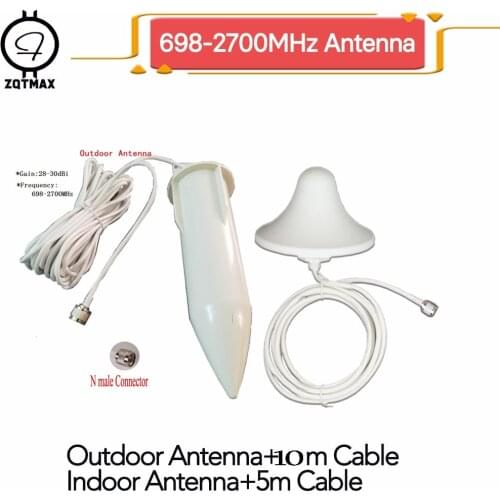 ZQTMAX 2G 3G 4G antenne 30dBi dcs cdma gsm repeater 900 1800 2100 2600 mobile signal booster with cable set