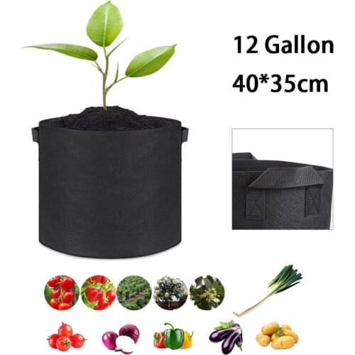 12 Gallon Hand Held Plant Thicken Grow Bags Fabric Pot Jardim Home Gardening Flowers Plant Growing Grow Garden Tools