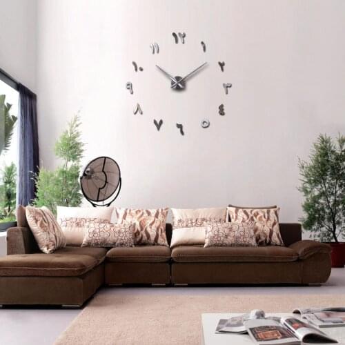 2018New fashion Clock Watch Wall Clocks Horloge 3d Diy Acrylic Mirror Stickers Home Decoration Living Room Quartz Needle