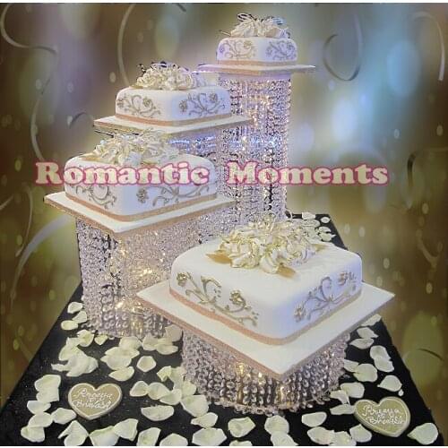4PCS wedding cake stands crystal round wedding cake display wedding decoration