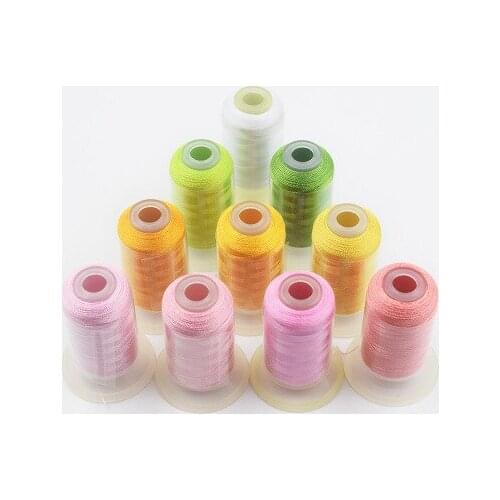 40 Brother Colors Polyester Embroidery Thread For Brother/Babylock/Janome Machine 550Y Mini Cones With High Quality