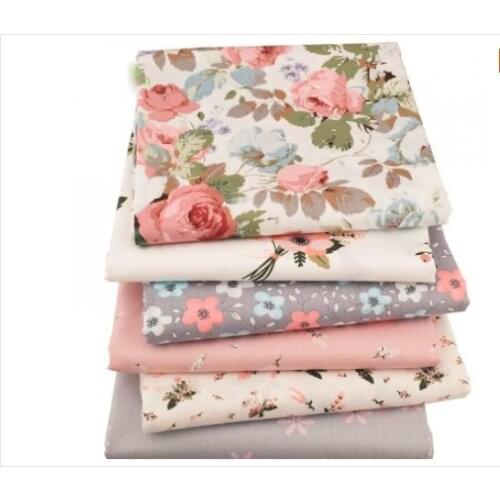 6pcs/lot New Floral Series Twill Cotton Fabric,Patchwork Cloth,DIY Sewing Quilting Fat Quarters Material For Baby&Child,c12880