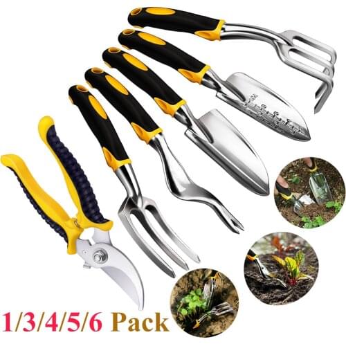 6pcs Gardening Tools Set Weeder Pruner Trowel Transplanted Cultivator Weeder Weeding Fork Garden Tools Hand Trowel Transplanter