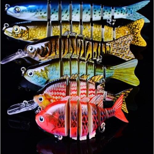 6PCS Mix Multi section 5 Segment Fishing Fish Lure Swimbait Crankbait Minnow 24cm/165g