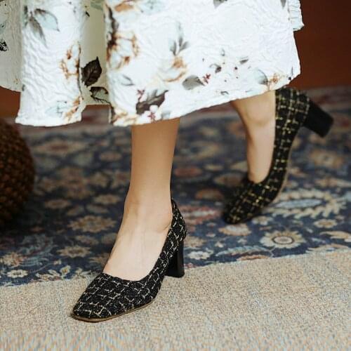 Big Size 34-45 2021 Fashion Women Pumps Pu Leather Shallow Ladies Shoes Summer High Heels Pumps Wedding Dress Shoes Woman