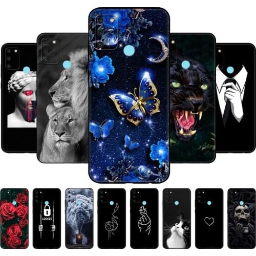 For HONOR 9A Case 6.3" Soft Silicon Tpu Phone Cover On Huawei Honor 9A 9 A MOA-LX9N Back Bag Funda Shell black tpu case