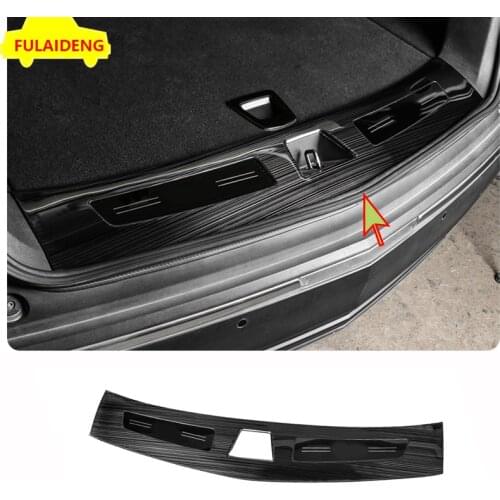 For Cadillac XT5 2016-2020 Interior Black titanium Trunk Rear Bumper Door Sill Plate Guard Cover trim Car Styling Accessories