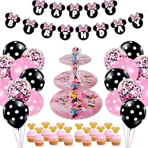 Minnie Mouse 1st birthday decor fiestas eventos girl Party theme decor for baby girl favor diy birthday cake decor baby shower