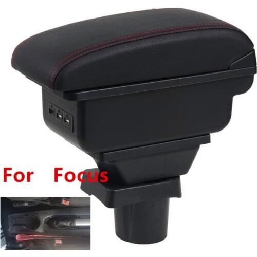 For Ford Focus armrest box central Store content Storage box armrest box USB interface