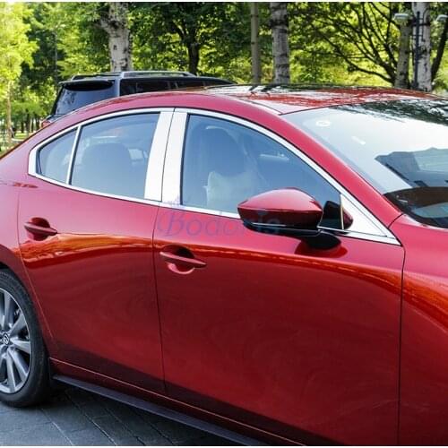 For Mazda 3 M3 Axela 2020 Stainless Steel Front and Rear Window Moulding Trims Panel Decoration Car Styling Accessories