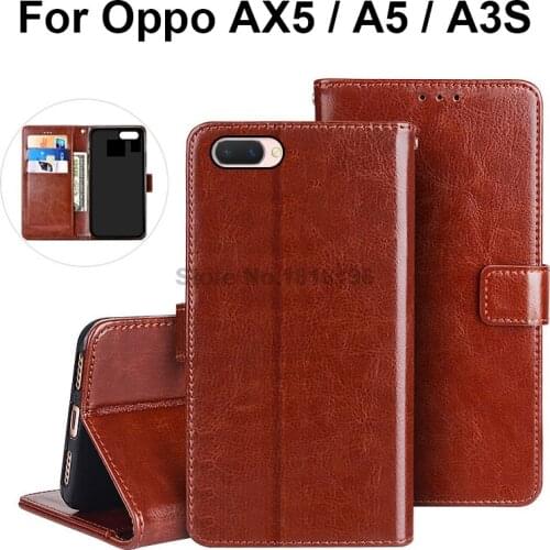 For Oppo AX5 Case Oppo AX5 A3S Case Cover 6.2 Luxury PU Leather Back Cover Phone Case For Oppo AX5 A X5 A5 Flip protective case