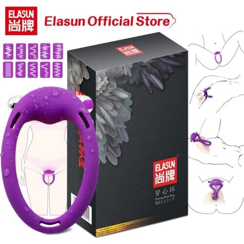 ELASUN Adult Sex Toy Rechargeable Silicone Multi-speed Vibrating Ring Clitoris Stimulation Orgasm Massager Vibrator For Couple