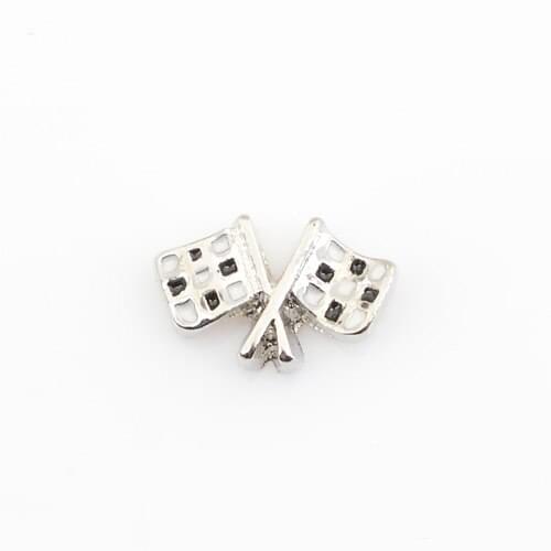 Chequered flag, Floating charms,Fit floating charm lockets, FC0323