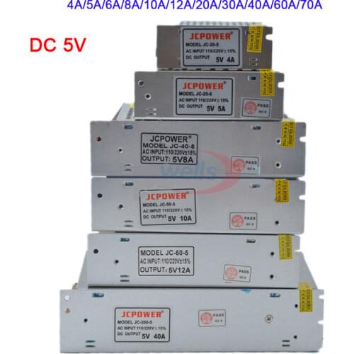 Wholesale DC 5V Switching Power Supply 4A/5A/6A/8A/10A/12A/20A/30A/40A/60A/70A led strip led light Lighting Transformer