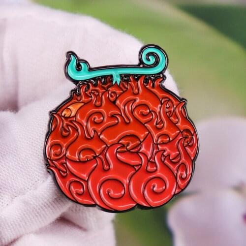 Classic Cartoon Anime Luffy Devil Fruit Enamel Brooch Pins Badge Lapel Pin Brooches Jeans Jacket Fashion Jewelry Accessories