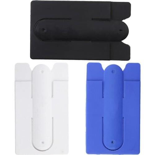 For Cell Phone Adhesive Silicone Back Credit Card Pouch Holder Stand Cute Universal Portable Phone Tablet Stand Holder Durable