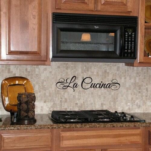 LA COCINA (Spanish) or LA CUCINA (Italian) Kitchen waterproof Vinyl Lettering Wall Decal Stickers,spa3002