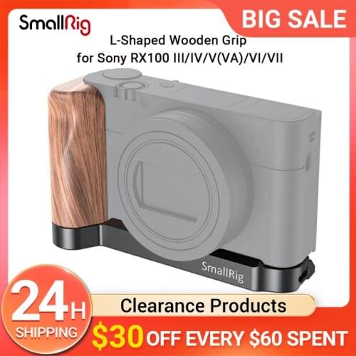 SmallRig L-Shaped Plate With Wooden Grip for Sony RX100 III/IV/V(VA)/VI/VII L Bracket Plate With Wooden Handgrip - 2467