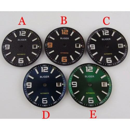 BLIGER Brand Men 31.5mm Watch Dial With Date Window Fit ETA 2836 MIYOTA Movement