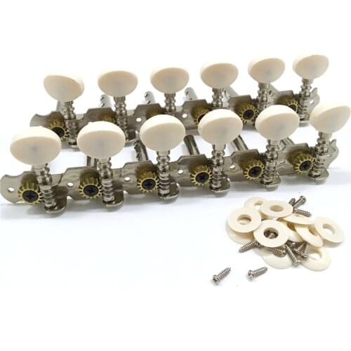 A set 2 Pcs 6R6L Chrome 12 String Acoustic Guitar Tuning Pegs Keys Machine Heads String Tuners guitar accessories parts