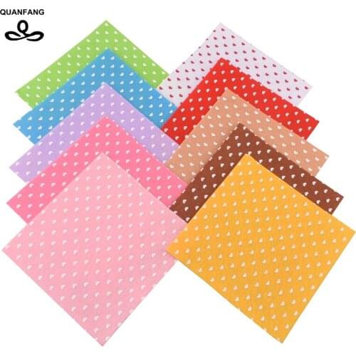 Non Woven Fabric 1mm Thickness Polyester Felt Of Home Decoration Bundle For Sewing Dolls Crafts 10pcs Heart-ShapedPattern30x30cm