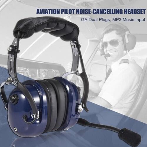 RA200 Aviation Pilot Headset Noise Reduction Dual Plug Pilot Headphone With Comfort Ear Seals 3.5mm Input Jack For Audifono HOT