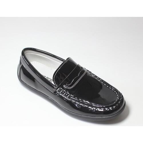 New 2021 Children PU Patent Leather Dress Shoes Boys Loafers Casual Moccasins Student Flats Spring Autumn Kids Shoes Black 25-37