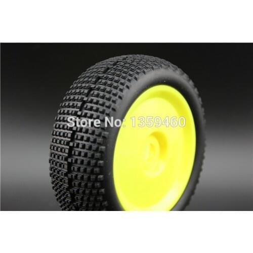 New Design Pre Glued 4pcs 1/8 Buggy Tyre(Maya) Off-Road Tyre Light Weight Racing Wheel(Yellow) fits for 1/8 Buggy 1/8 Tire