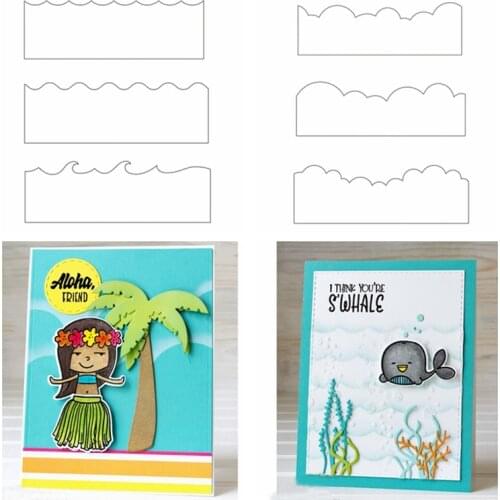 Cloud Wave Line Frame Plastic Stencil For DIY Scrapbooking Decorative Embossing DIY Cards Crafts Plastic Template Drawing Sheet